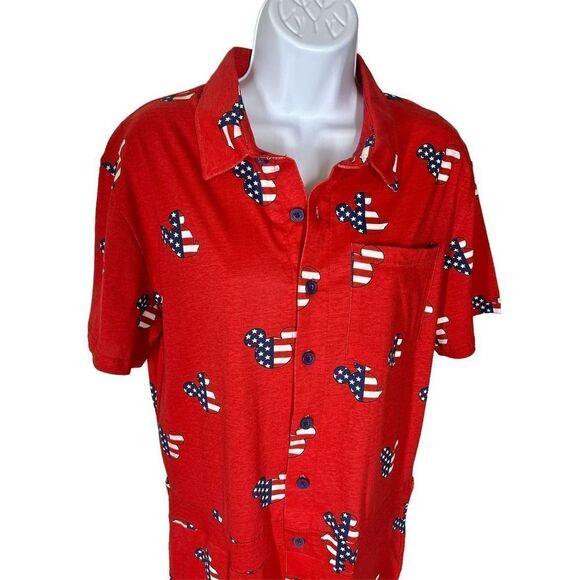 Disney Red Mickey Mouse American Flag Romper Women’s Size Small NWT - Picture 2 of 9